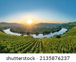 scenic moselle river loop at Leiwen, Trittenheim in Germany
