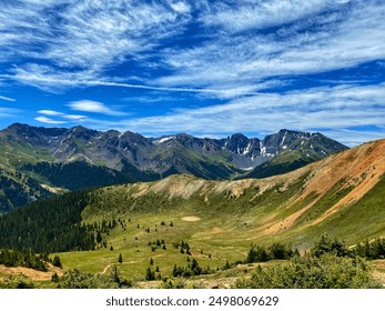 scenic mountain view in the clouds
