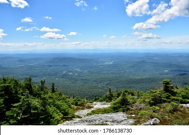 Scenic Mountain Views While Hiking The Long Trail In Stowe, Vermont In Summer