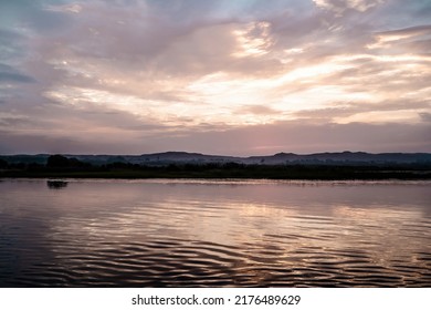 Scenic Nile River Landscape In Egypt At Sunrise