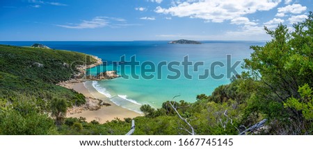 Scenic ocean views from Tongue Point - Darby River walk in Wilsons Promontory National Park, Australia - panorama Foto stock © 