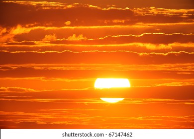 Scenic Orange Sunset Sky Background.