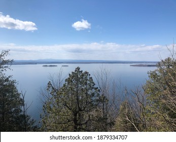 A Scenic Outlook To A Lake.