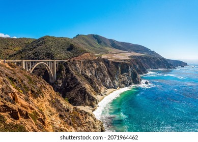 Scenic Pacific Coast At The Big Sur Highway No 1 In California, USA