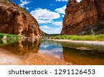 Scenic panorama of Glen Helen gorge in West MacDonnell National Park in NT central outback Australia