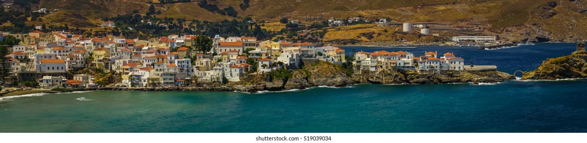 Scenic panoramic view of the city of Andros, Andros, Greece - Shutterstock ID 519039034