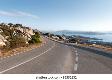 Scenic Road On The Island La Maddalena In Sardinia