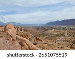Scenic roads overlook from the mountains in Moab, Utah