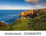 Scenic rocky coastline, Aviles, Asturias, Spain