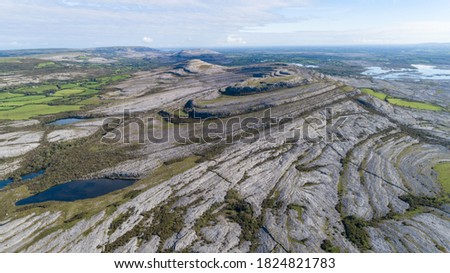 scenic rocky landscape of the burren national park in county clare, ireland.