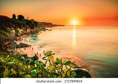 Scenic sea landscape, Bali. High cliff on tropical Pantai beach in Bali, Indonesia. Tropical nature of Bali, Indonesia. Beautiful blue sea water, white sand beach and green tropics of Bali shoreline - Powered by Shutterstock