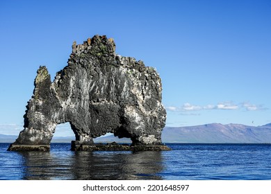 Scenic Seascape With Rock Formation In Iceland