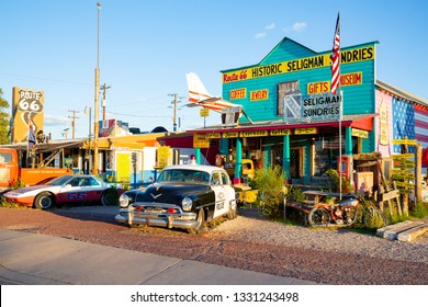 Scenic Seligman On Route 66 In Arizona, USA, 07-22-2018