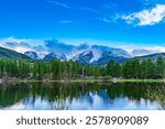 A scenic shot of Sprague Lake in Estes Park, Colorado.