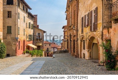 Scenic sight in the beautiful city of Saluzzo, Province of Cuneo, Piedmont, Italy.