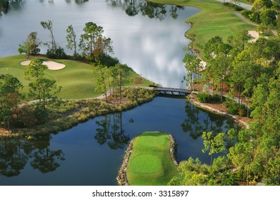 Scenic South Florida Golf Course Aerial View