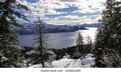 A Scenic South-facing View Of The Okanagan Valley In Winter