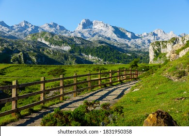 Scenic Summer Mountain Landscape With Picos De Europa, Spain