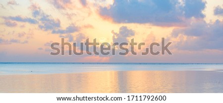 scenic sunset on the Indian ocean on the Zanzibar island