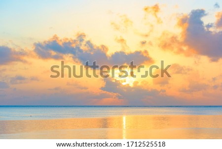 scenic sunset on the Indian ocean on the Zanzibar island