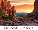 Scenic sunset and red rock buttes, Sedona Arizona