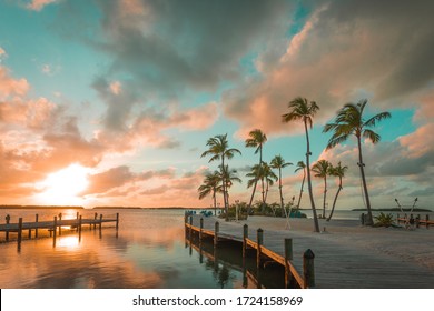 Scenic Sunset Shot in the Keys Florida 