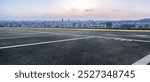 Scenic Urban Landscape with Empty Parking Lot at Dusk  