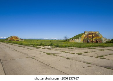 A Scenic View Of An Abandoned Soviet Union Army Base, Aviation Place In Shiraqi Valley, Georgia