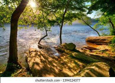 Scenic View Along Chattahoochee River In Atlanta, Georgia