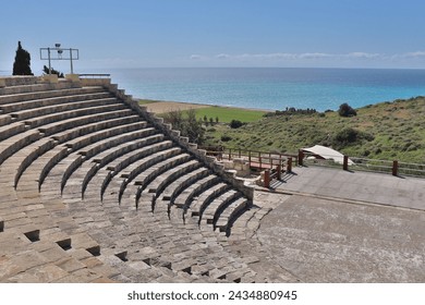 Scenic view of archaeological site of Kourion, historical landmark with ancient stone ruins and excavations, famous cyprian monument and old traditional tourist attraction at Limassol, Cyprus, Europe. - Powered by Shutterstock