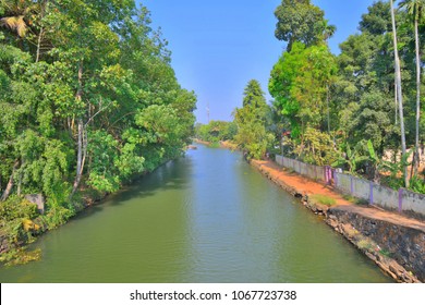 Scenic View Of Backwaters In Kidangara Village, Located In The Alappuzha District.