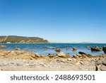 scenic view of beach shore in north of morocco near tetouan city, mideterranean sea Morocco