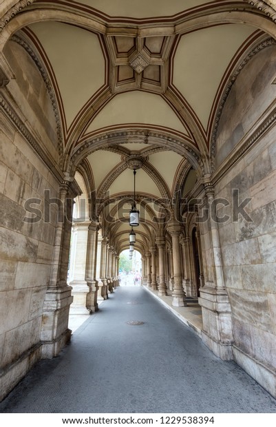 Scenic View Beautiful Arcade Vaulted Ceilings Buildings