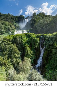 A scenic view of Cascate Delle Marmore in Umbria, Italy