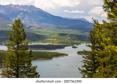 Scenic View of Dillon reservoir from Sapphire Point Overlook. Summit county, Colorado