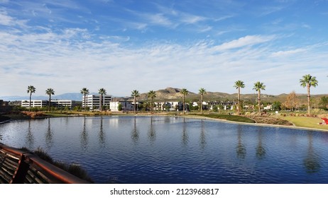 Scenic View Of Dos Lagos In Corona California