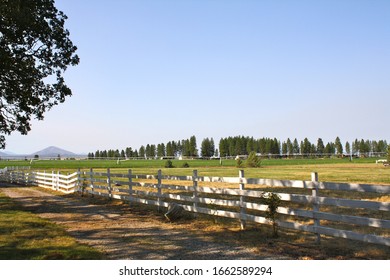 Scenic View Of Farm Fence In Northern California