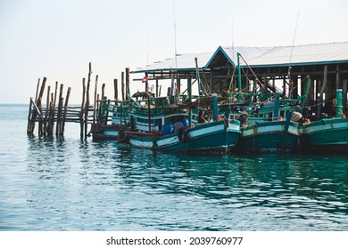 Scenic View Of The Fishing Port In Koh Sdach Cambodia That Shows Everyday Life And Culture