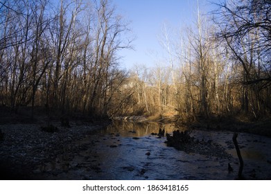 Scenic View Of Flat Branch Creek Near Sunset- Columbia, MO. 