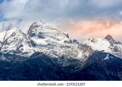 Scenic View Of The Grand Teton Mountain Range