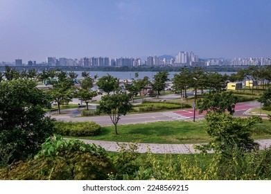 Scenic view of Hangang riverside park in Seoul