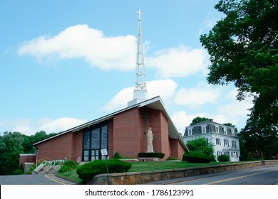 Scenic view of Historic Saint George Catholic Church Framingham MA USA