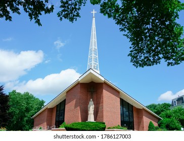 Scenic view of Historic Saint George Catholic Church Framingham MA USA