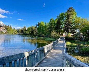 Scenic View Of Lake In Canmore, Alberta Rockies