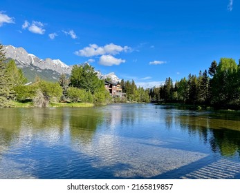 Scenic View Of Lake In Canmore, Alberta Rockies