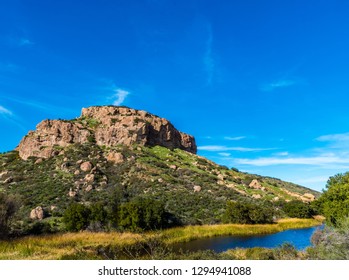 A Scenic View Lake Eleanor Near Lake Sherwood In The Santa Monica Mountains, In Ventura County, California Near Lake Sherwood Reservoir. It Is South Of The Conejo Valley And City Of Thousand Oaks