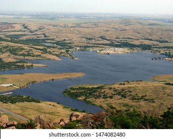 Scenic View Of Lake Lawtonka, Aerial View