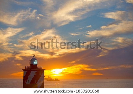 Similar – Image, Stock Photo Lighthouse with a dramatic cloudy Sunrise