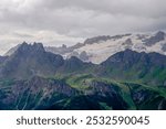 A Scenic View of Marmolada glacier, highest peak of Dolomites, Italy in Summer