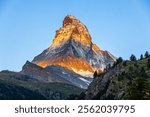 Scenic view of Matterhorn at dawn, one of the most famous and iconic Swiss mountains, Zermatt, Valais, Switzerland